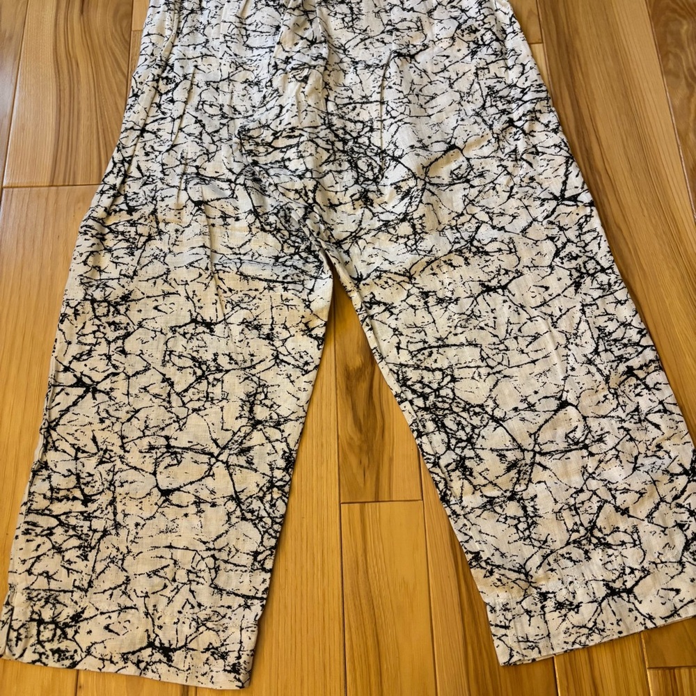 Bryn Walker Linen White Black Patterned Pull On L… - image 8